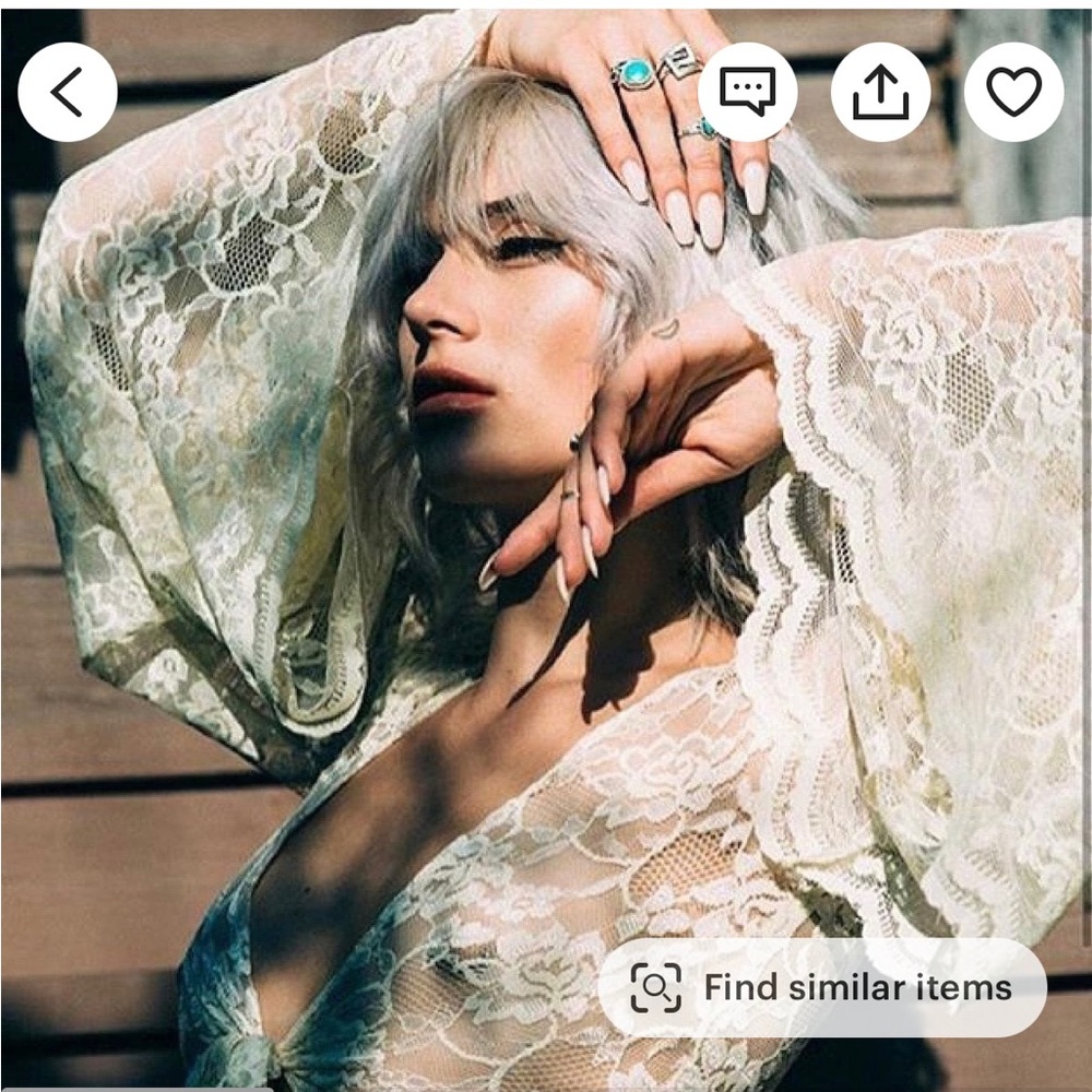 Cream Lace wrap top